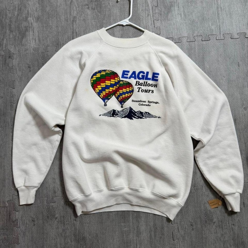 Vintage Hanes Eagle Balloon Tours Crewneck Sweatshirt Unisex L/XL